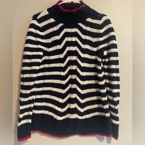 Loft Button Mockneck Sweater